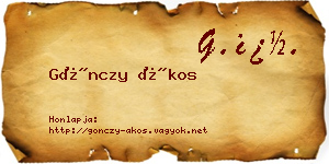 Gönczy Ákos névjegykártya