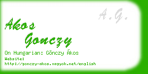 akos gonczy business card
